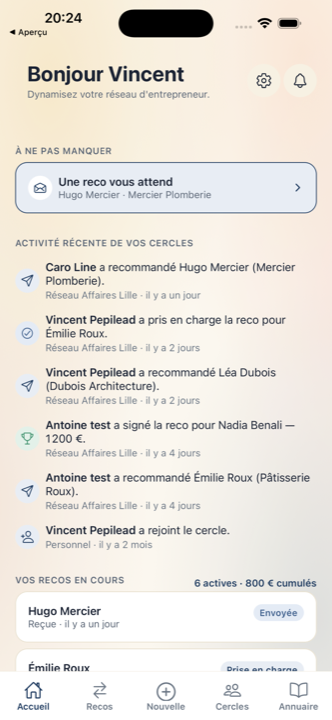 Aperçu de l'application Sydonie