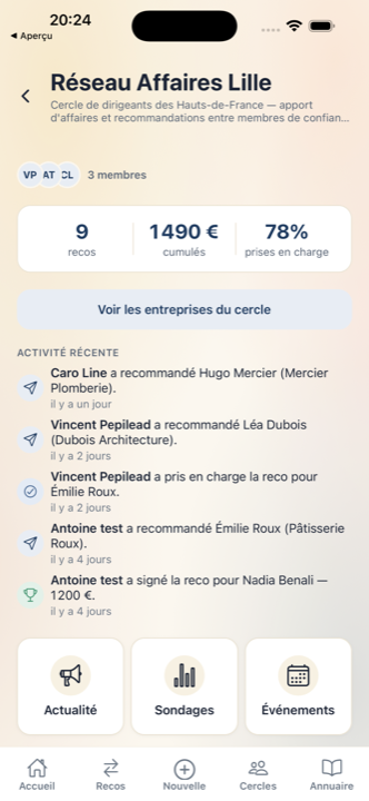 Aperçu de l'application Sydonie
